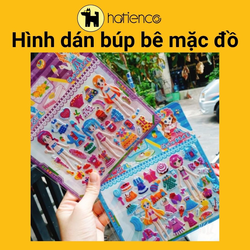 Sticker nổi, hình dán búp bê, công chúa, con thú,...