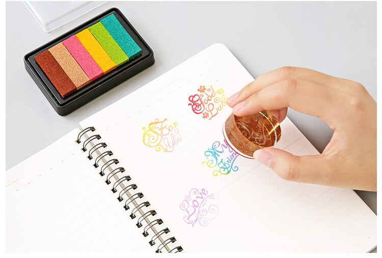 Mực dấu handmade 6 màu (size 9,5cm x 6,3cm)