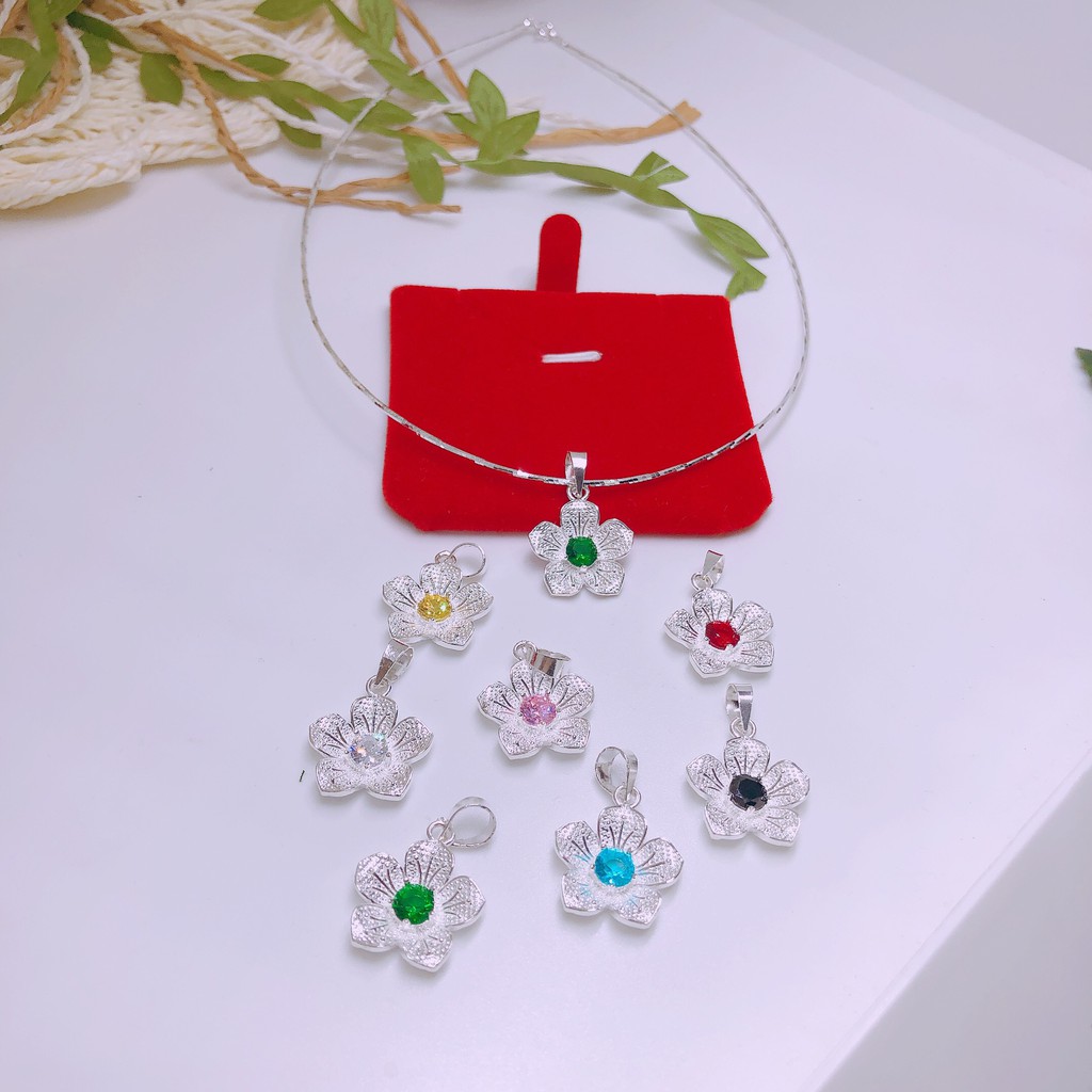 Kiềng hoa đủ màu - trang sức bạc tnj cam kết hàng chuẩn ảnh, chất lượng tốt, phục vụ tận tình, chu đáo