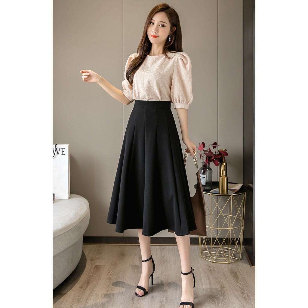 CHÂN VÁY XÒE DÀI THỜI TRANG CÔNG SỞ CAO CẤP