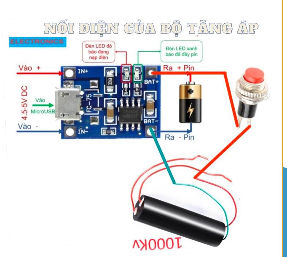 Bộ chế dùi điện hàn sẵn , Module Tăng Áp 400-1000KV (Máy Đánh Lửa)