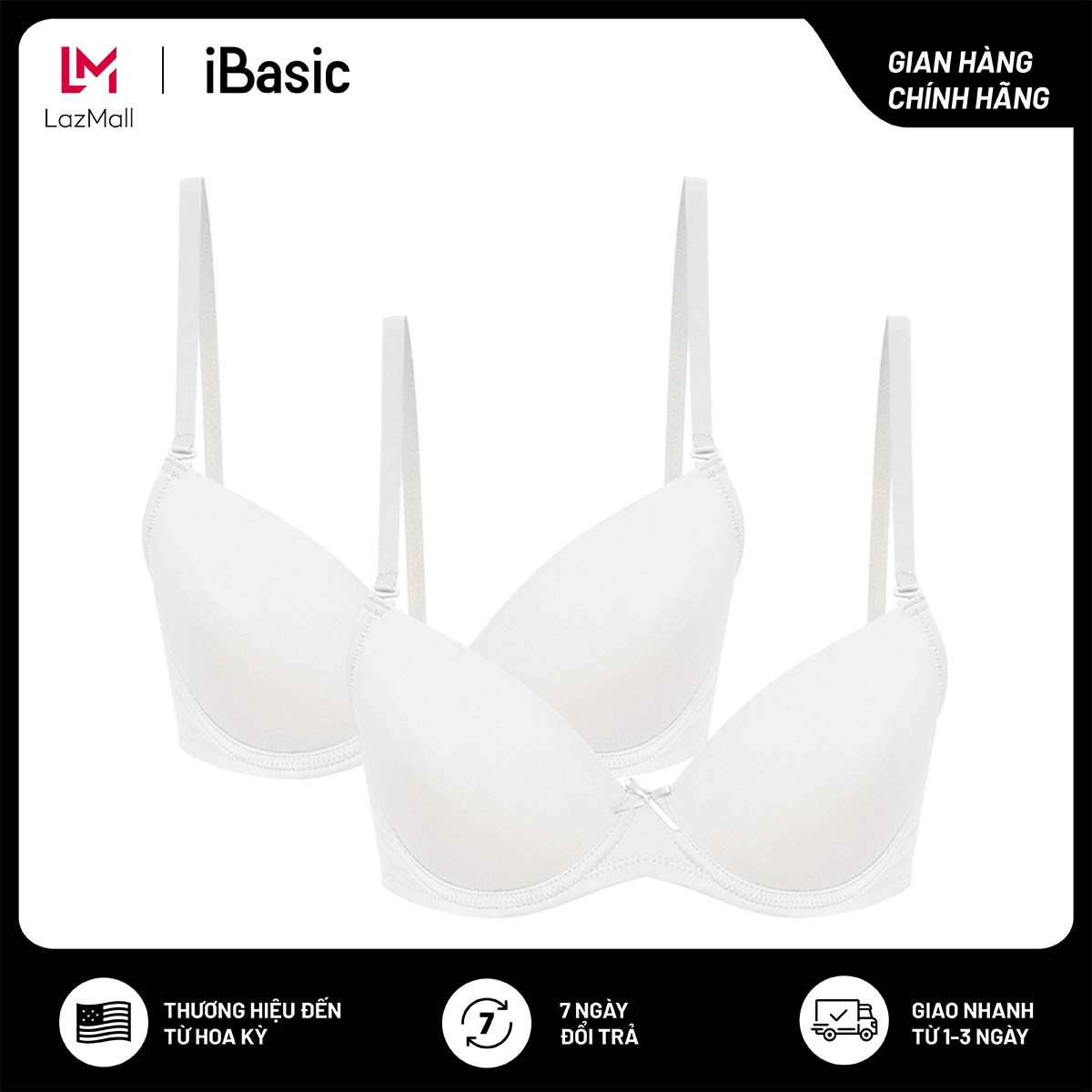 Combo 2 áo ngực có gọng mút vừa demi daily iBasic BRAW087