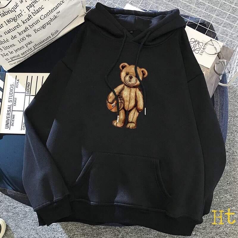 Áo hoodie 5d gấu bóng rổ HTH1120