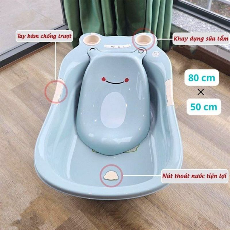 Chậu Tắm Ếch cao cấp cho bé có van thoát nước vh1