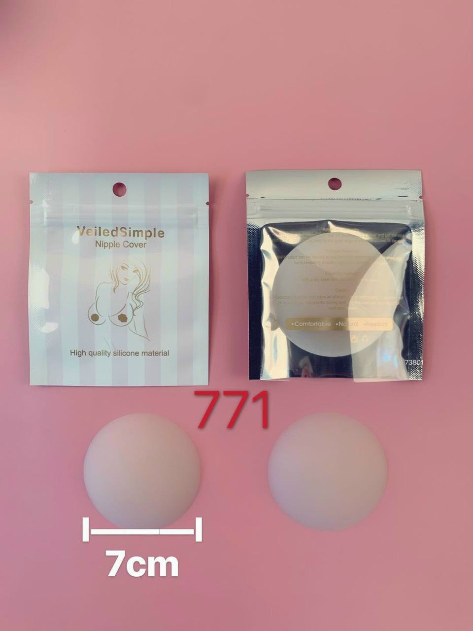 Lẻ 2 miếng dán ti silicon tàng hình, miếng dán ngực silicon hình tròn