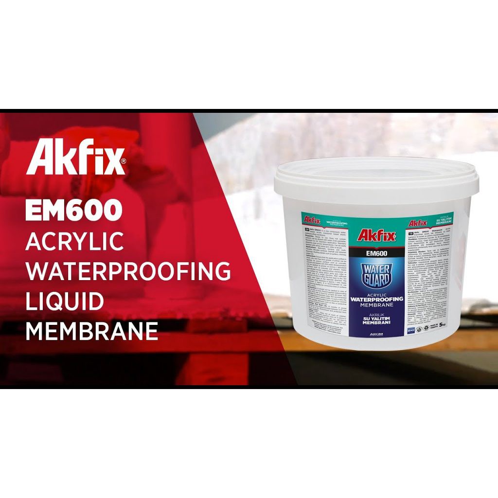 Akfix EM600 (5kg) - Màng Sơn Phủ Chống Thấm Cao Cấp Gốc Acrylic Kháng Tia UV (Nhập khẩu Thổ Nhĩ Kỳ)