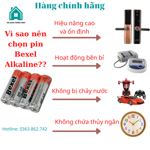 Pin tiểu Bexel Alkaline AA LR6 1.5V (1 vỉ 4 viên)