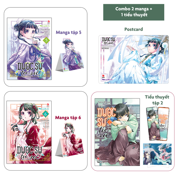 Fahasa - Bộ Sách Dược Sư Tự Sự: Tập 5 + 6  + Tập 2  - Tặng Standee Ivory + Bookmark + Postcard Có Chân Đế + Postcard PVC
