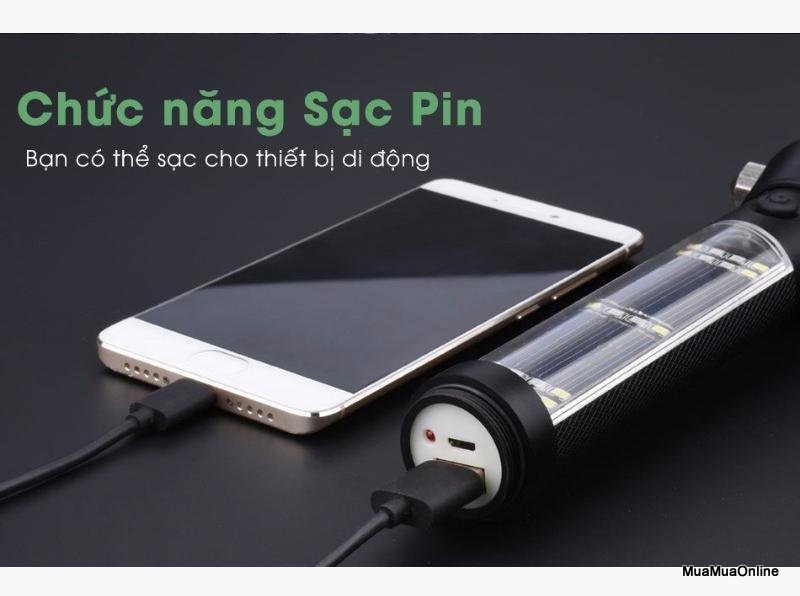 Đèn Pin 11 Chức Năng Solar Power Flashlight