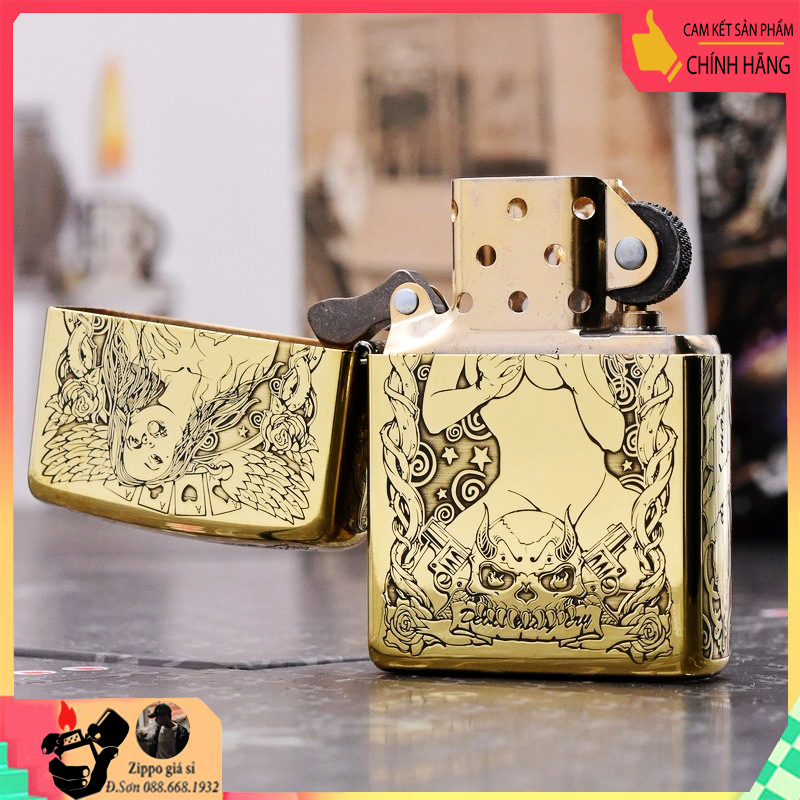Bật Lửa Zippo đồng khắc cô gái sexy quyến rũ