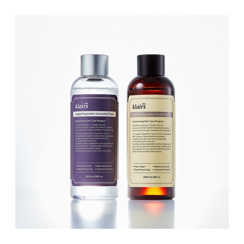 Nước hoa hồng chống viêm không mùi Klairs  Supple Preparation Unscented Toner(Chai tím Không Mùi)