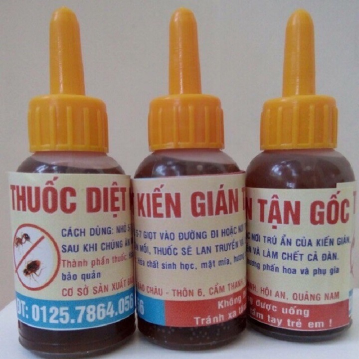 Combo 3 lọ thuốc diệt kiến gián côn trùng sinh học an toàn hiệu quả