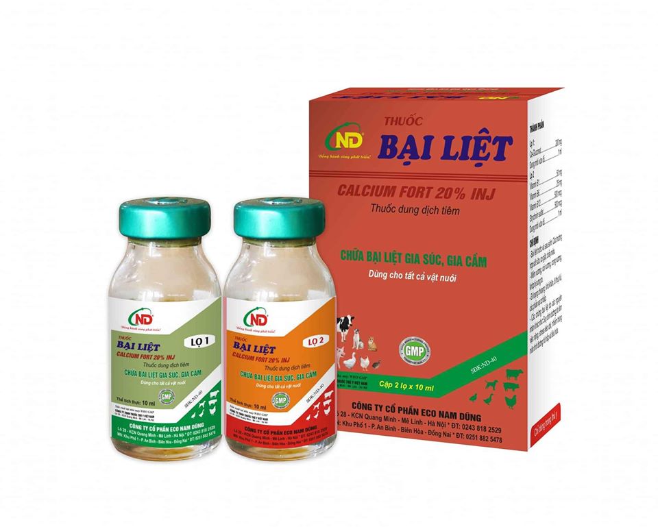 BẠI LIỆT CALCIUM FORT 20% CHO GÀ ĐÁ -CHÓ -MÈO