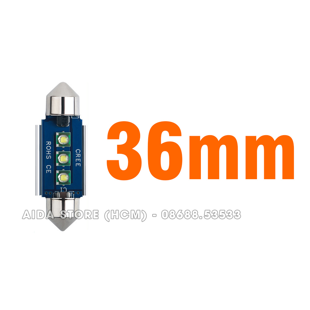 [HCM]Bóng LED đèn trần xe ô tô tản nhiệt xanh 2-3SMD CREE cực sáng - DC12v