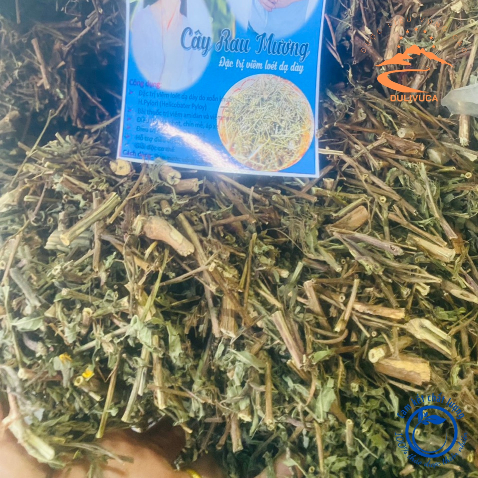 Cây rau mương khô loại 1 hỗ trợ dạ dày đại tràng được thu hái, phơi khô từ rau cây mương rừng tươi
