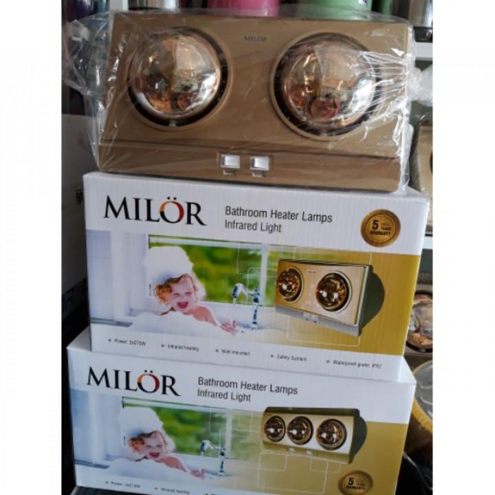 Đèn sưởi phòng tắm 2 bóng Milor ML6002 cao cấp