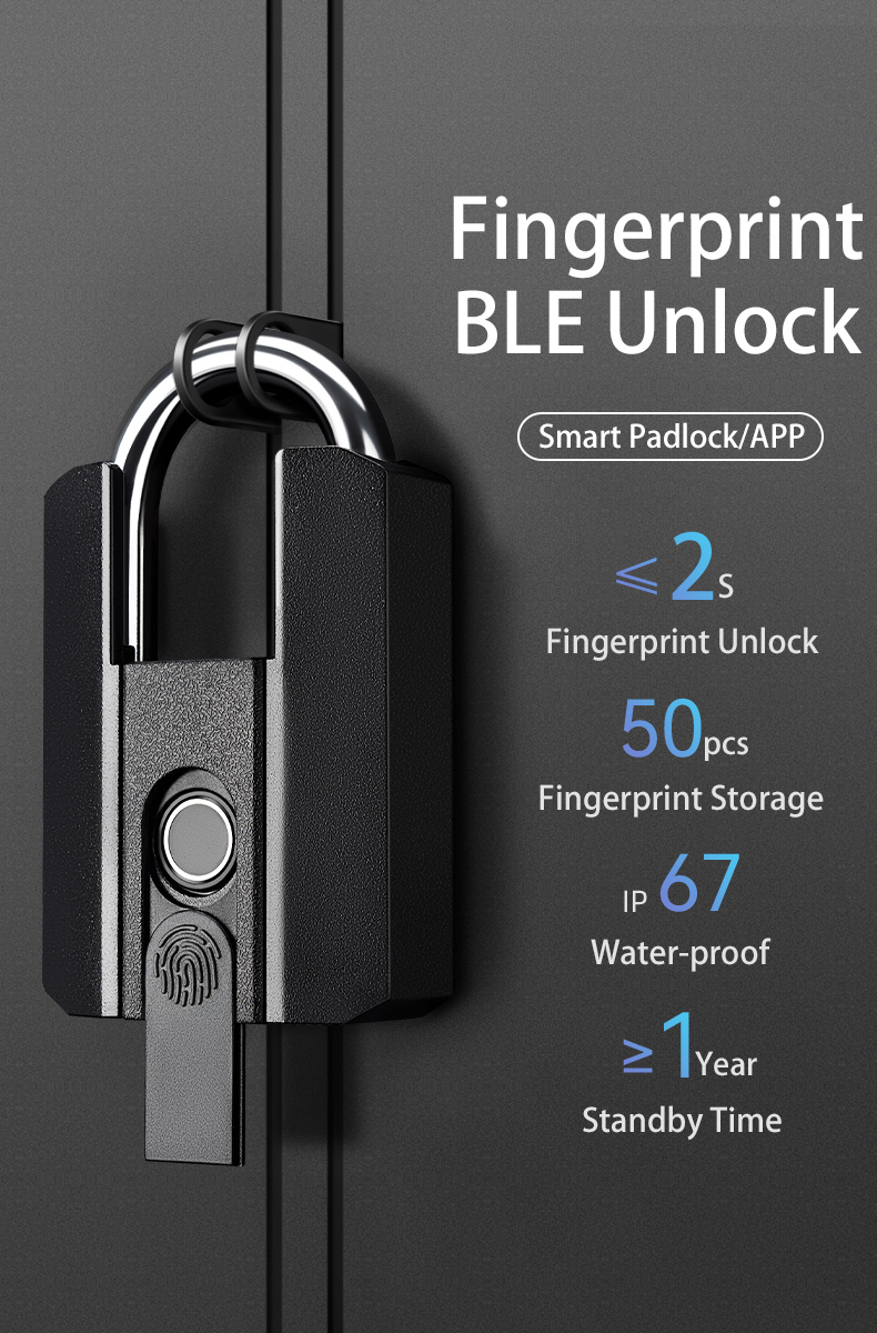 Ổ Khoá treo vân tay (mở khóa bằng vân tay, Bluetooth và chìa khoá)