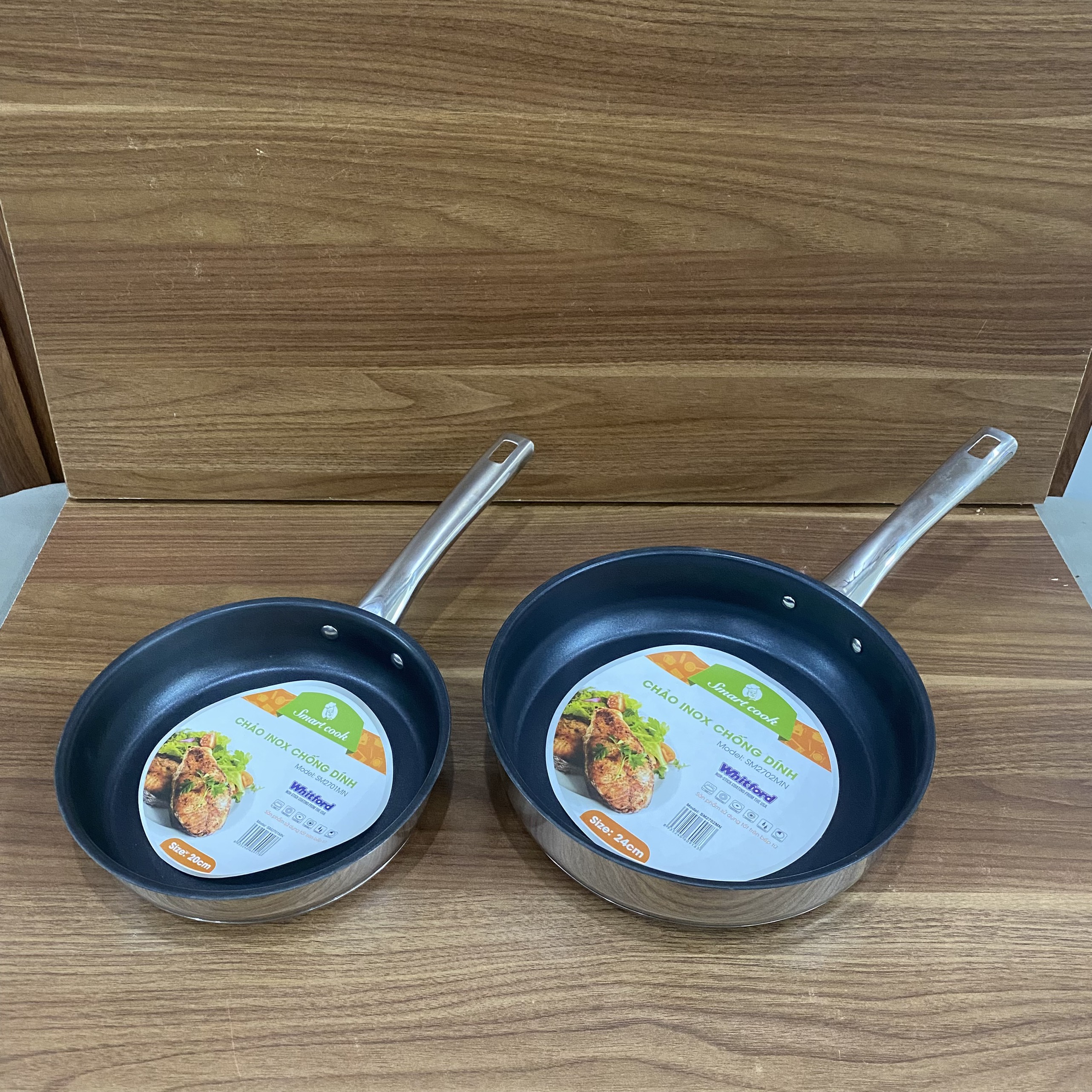 Chảo INOX chống dính Smartcook (SM2701MN size 20cm, SM2702MN 24cm)