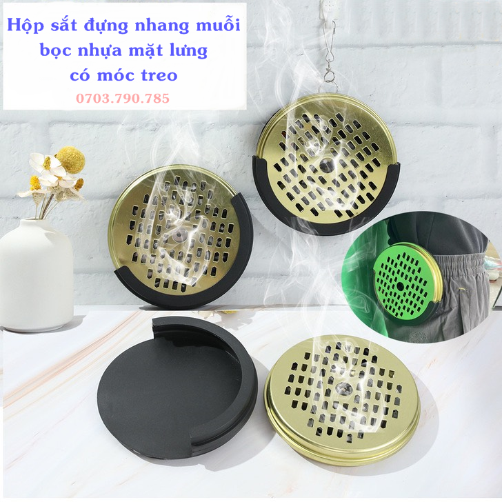 [HCM]Hộp Sắt Đựng Nhang Muỗi Có Móc Treo