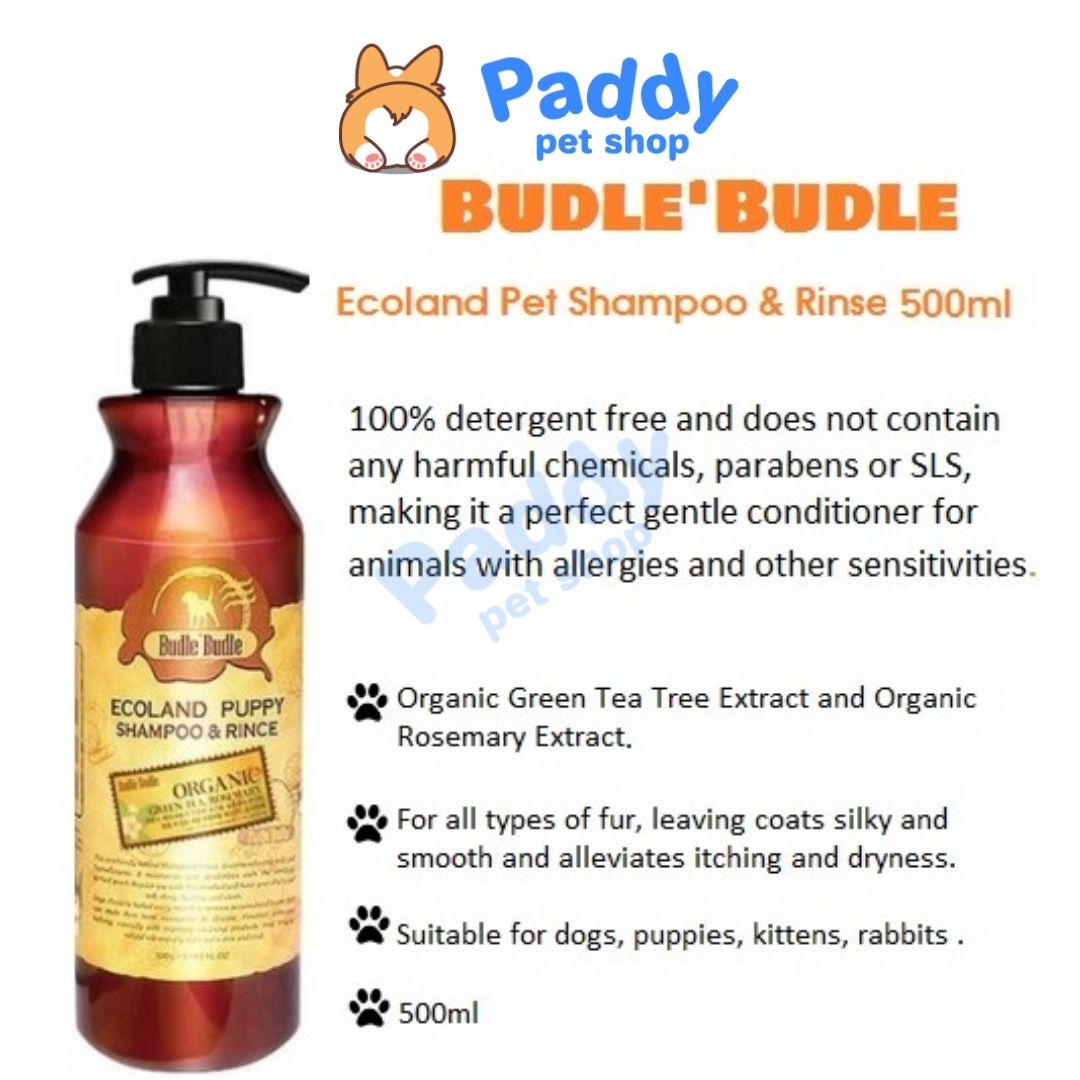 Sữa Tắm Hữu Cơ Cho Chó Budle Ecoland 500ml