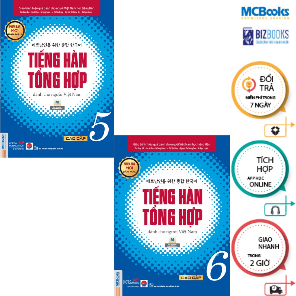 Sách - Combo Giáo trình tiếng Hàn tổng hợp cao cấp 5 và 6 sách bài học ( phiên bản màu ) - McBooks