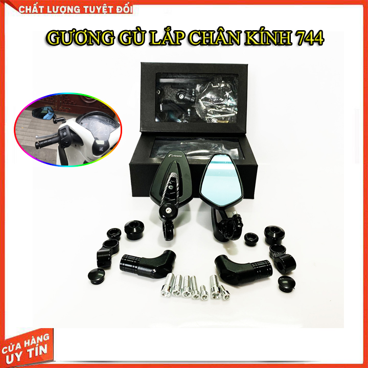 GƯƠNG GÙ RIZOMA LẮP CHÂN KÍNH( CHÂN XÉO 744)