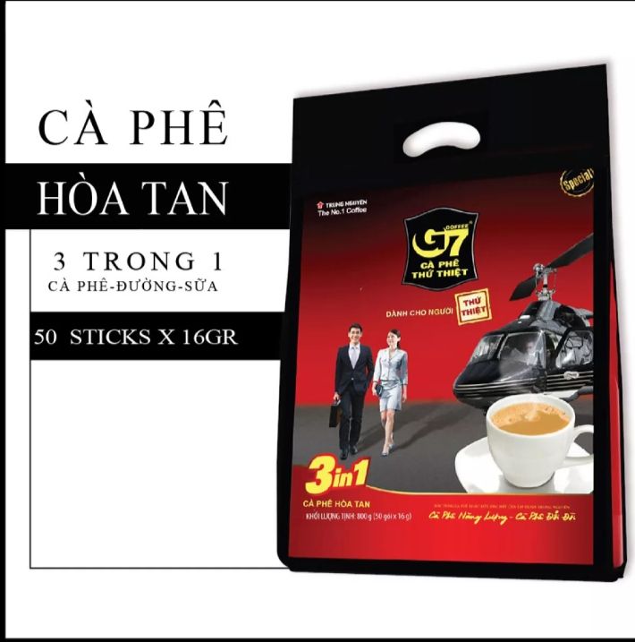G7 3in1 - bịch 50 sachets 16gr.CHUẨN GU CÀ PHÊ