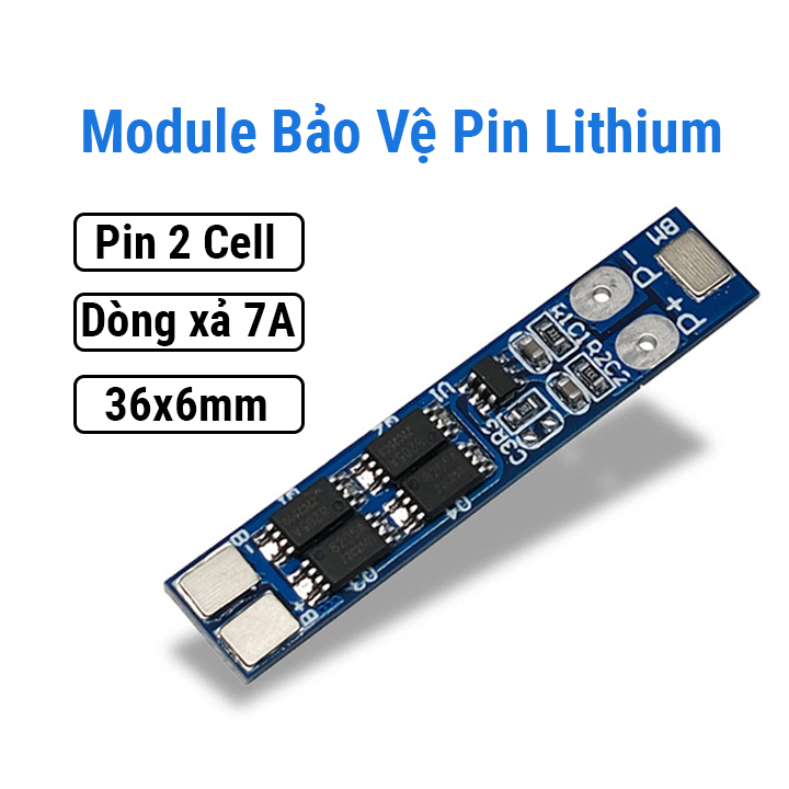 Module bảo vệ pin lithium 2 cell 7.4V dòng xả 7A