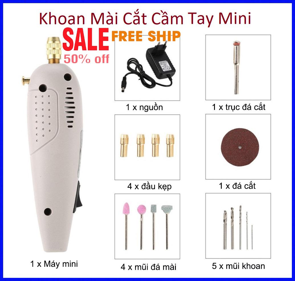 Máy khoan mài mini đa năng GamoShop (Xám), Máy Khoan Mài Khắc Mini Đa Năng, Máy khoan, mài, khắc... máy khoan đa năng 6 trong 1