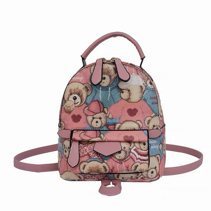 Ba Lô Da Mềm Mini Hình Gấu Dễ Thương Cho Nữ SIZE 20CM