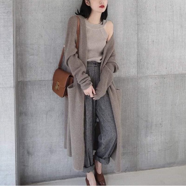 Áo Khoác Len Cardigan Dáng Dài