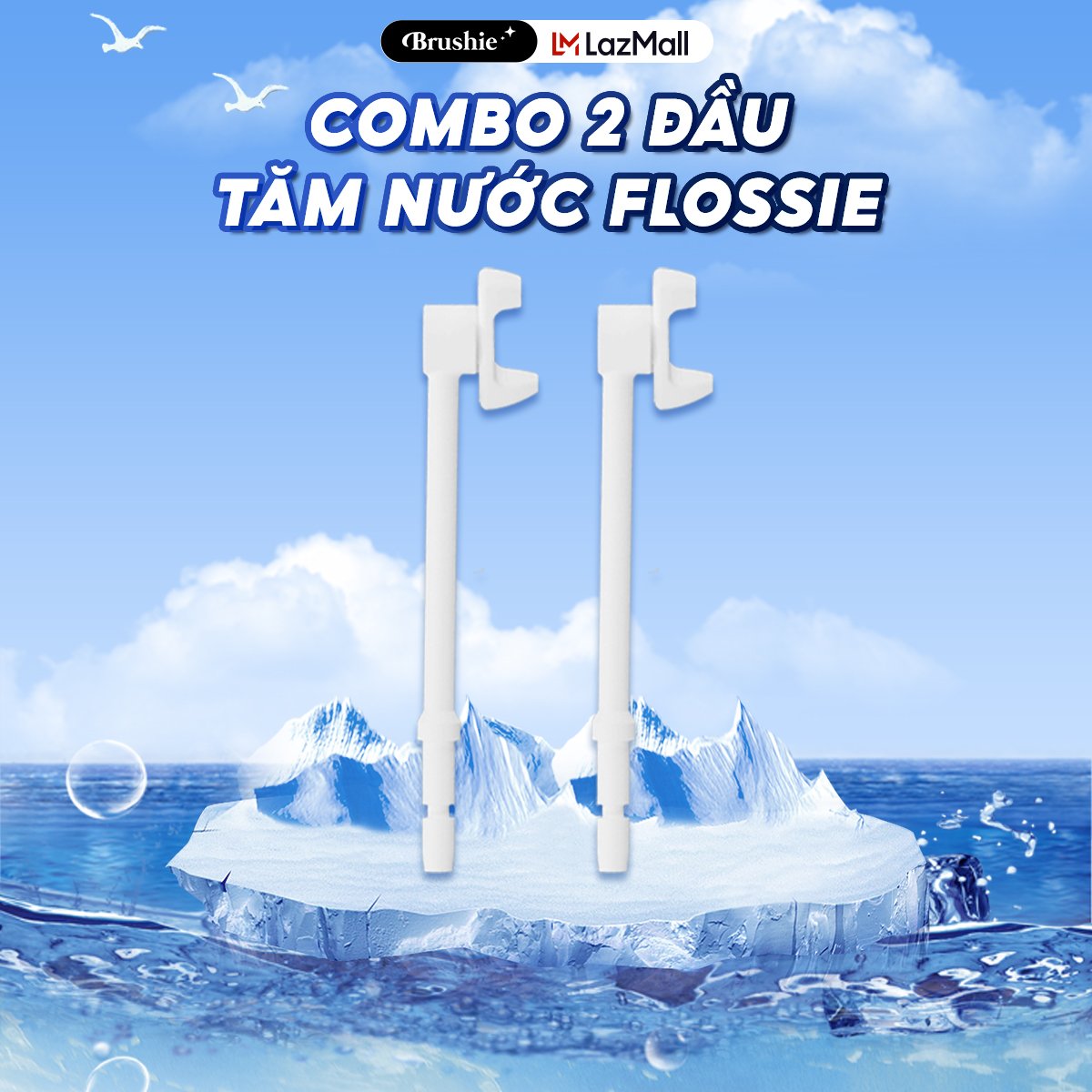 Combo 2 đầu tăm nước 2 chiều dùng cho Tăm nước Flossie