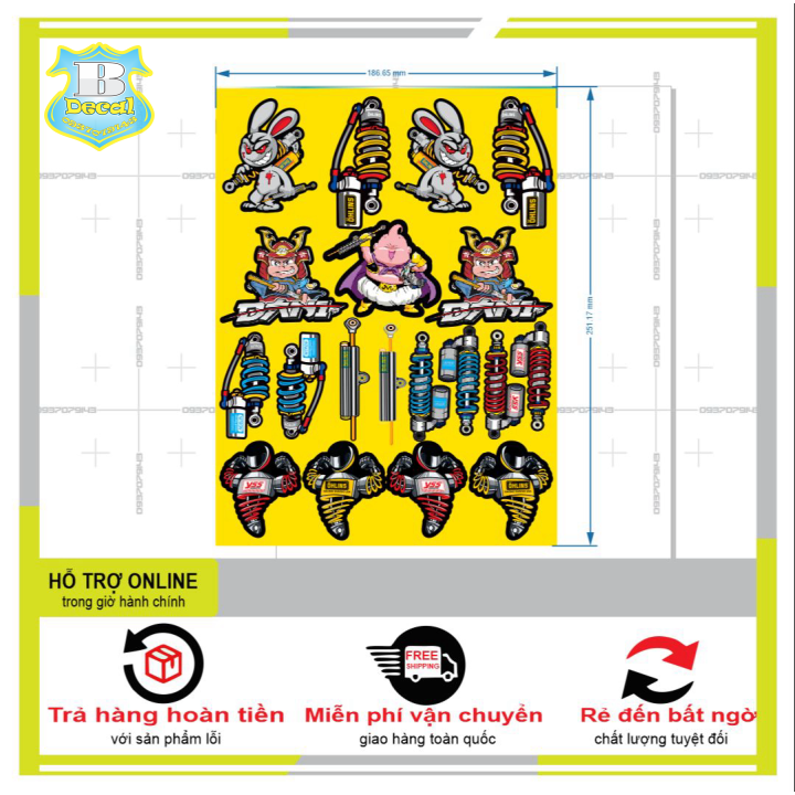 19 logo sticker phuộc,thỏ, trang trí