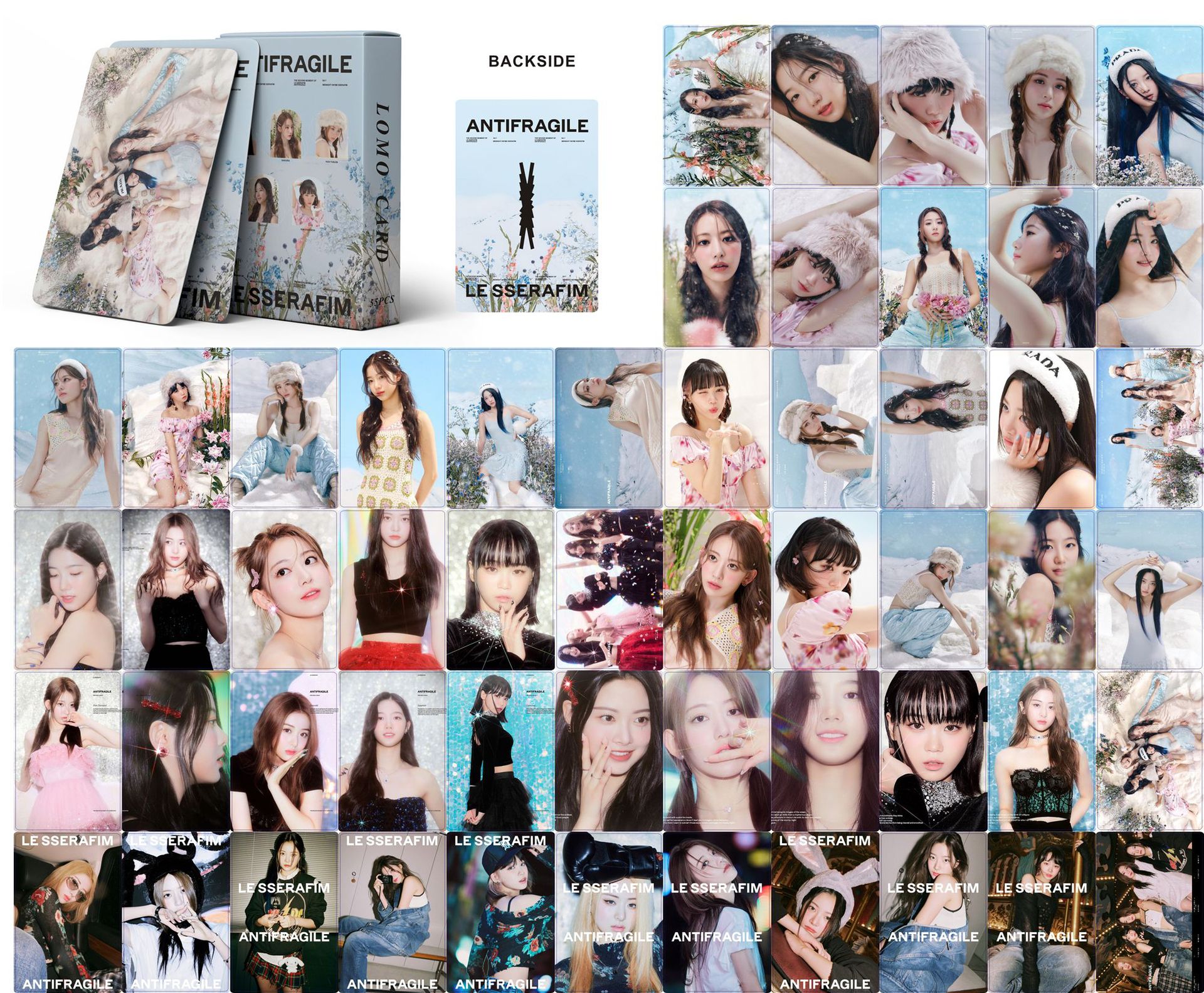 Set 55 lomo card lesserafim-antifragile