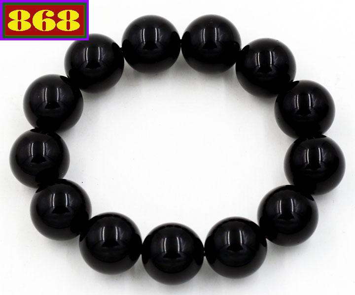 vòng đeo tay chuỗi hạt đá thạch anh Đen 20 ly 13 hạt