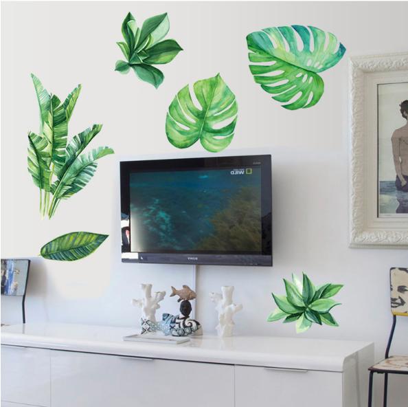 [HCM]Decal trang trí tường - Lá Dương Xỉ Xanh 02-BA009