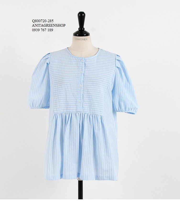 Q800720 ÁO BABYDOLL KẺ SỌC