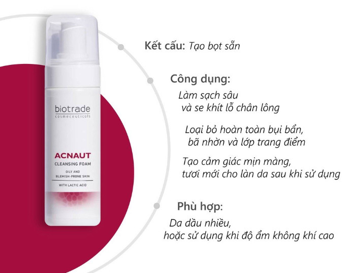 Sữa Rửa Mặt Tạo Bọt Biotrade Acnaut Cleansing Foam