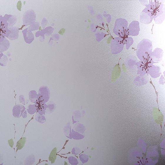 5 Mét Decal Dán Kính Mờ Khổ 45cm Có Sẵn Keo - Hoa Mai Đỏ TK096