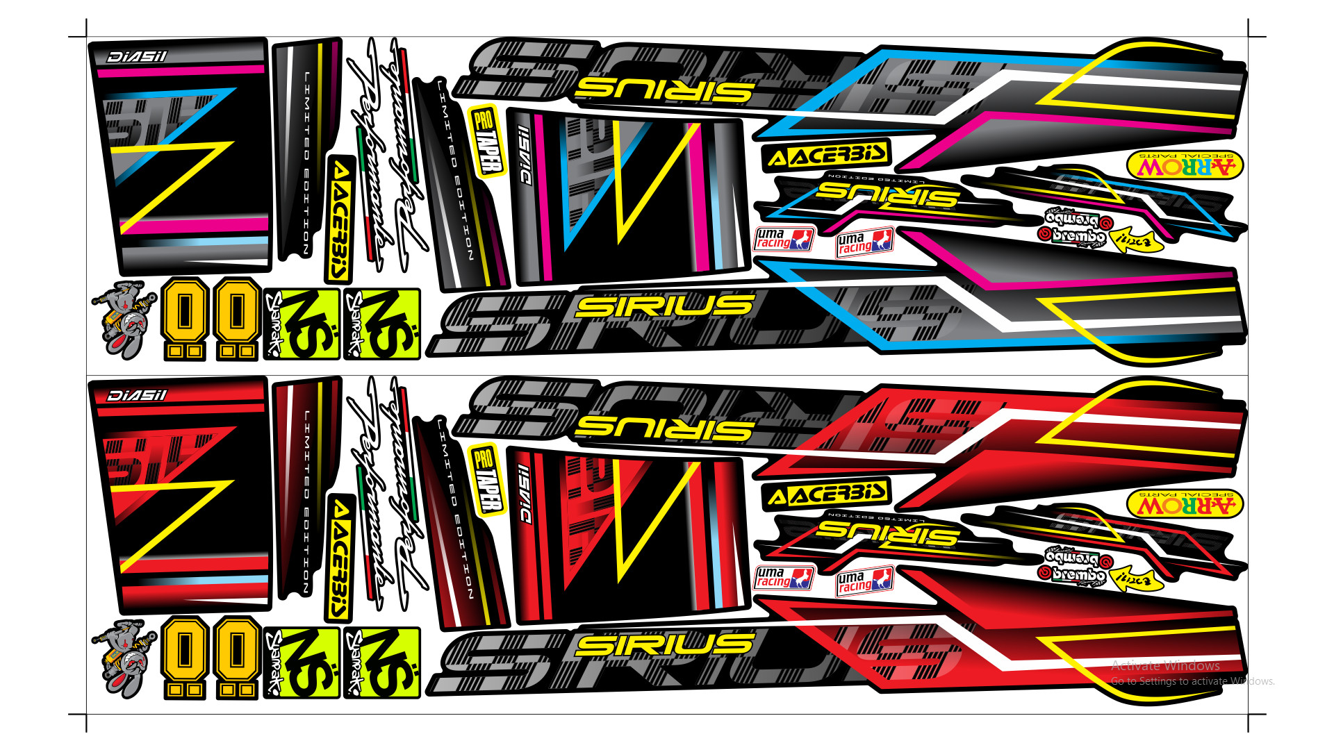 Tem rời sirius chỉ màu