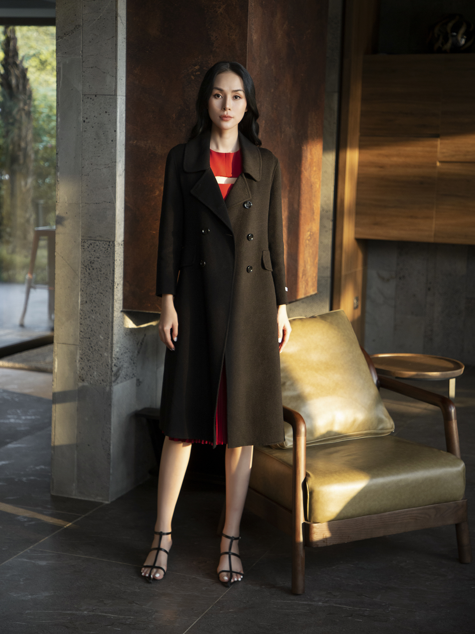 D.CHIC Măng tô dạ Handmade dài cổ Trendcoat   MS: 980151