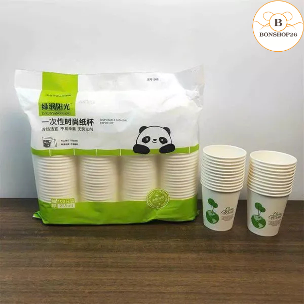Set 50 cốc giấy dùng 1 lần, ly giấy trắng dùng 1 lần nhập khẩu hàn quốc