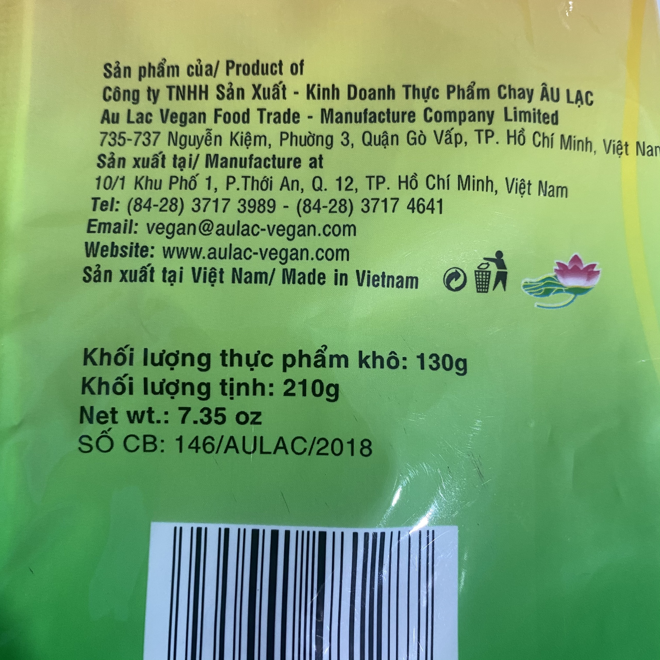 Tôm trân châu chay Âu Lạc 210g