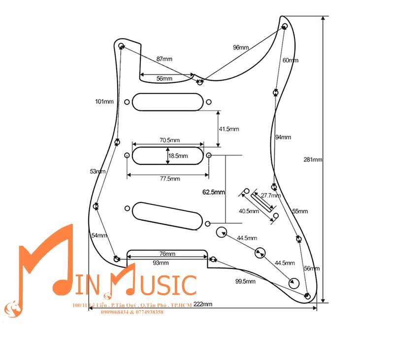 Mặt nạ đàn guitar điện | pickguard guitar fender