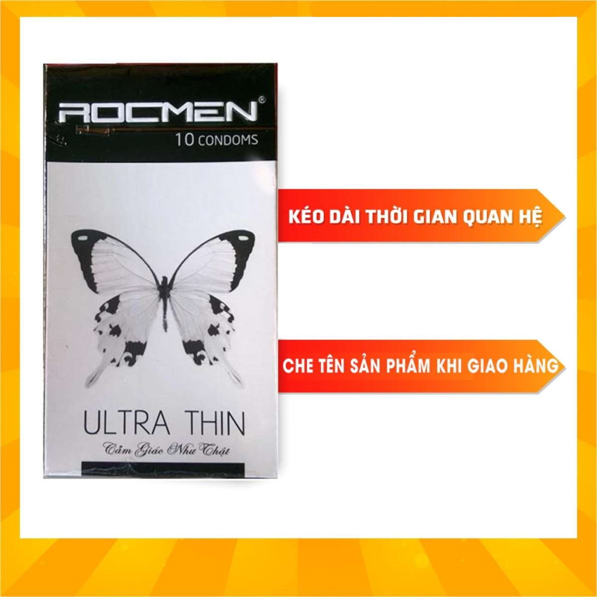 Freeship Bộ 2 hộp Bao cao su siêu mỏng ROCMEN Ultra thin (20 cái)