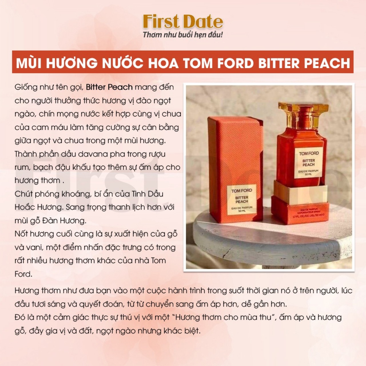 [auth] Nước hoa nam nữ Unisex Tom ford Bitter Peach EDP ( Mẫu Thử - Chiết 10ml)
