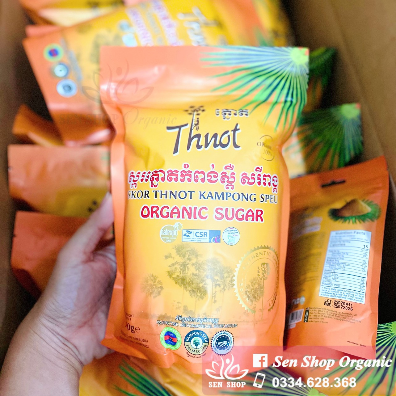 Đường thốt nốt hữu cơ Campuchia - 500gr