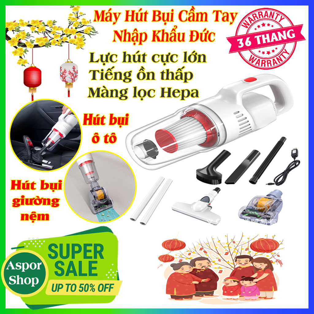 Máy Hút Bụi Giường Nệm Rowanto Nhập Khẩu Tại Đức, Máy Hút Bụi Cầm Tay Gia Đình, Máy Hút Bụi Cầm Tay Mini, Máy Hút Bụi Cầm Tay Không Dây Công Suất Lớn Tới 400W Tặng Bộ Đầu Hút Bụi Dễ Dàng Hút Bụi Ghế Sofa Và Ngóc Ngách Nhỏ