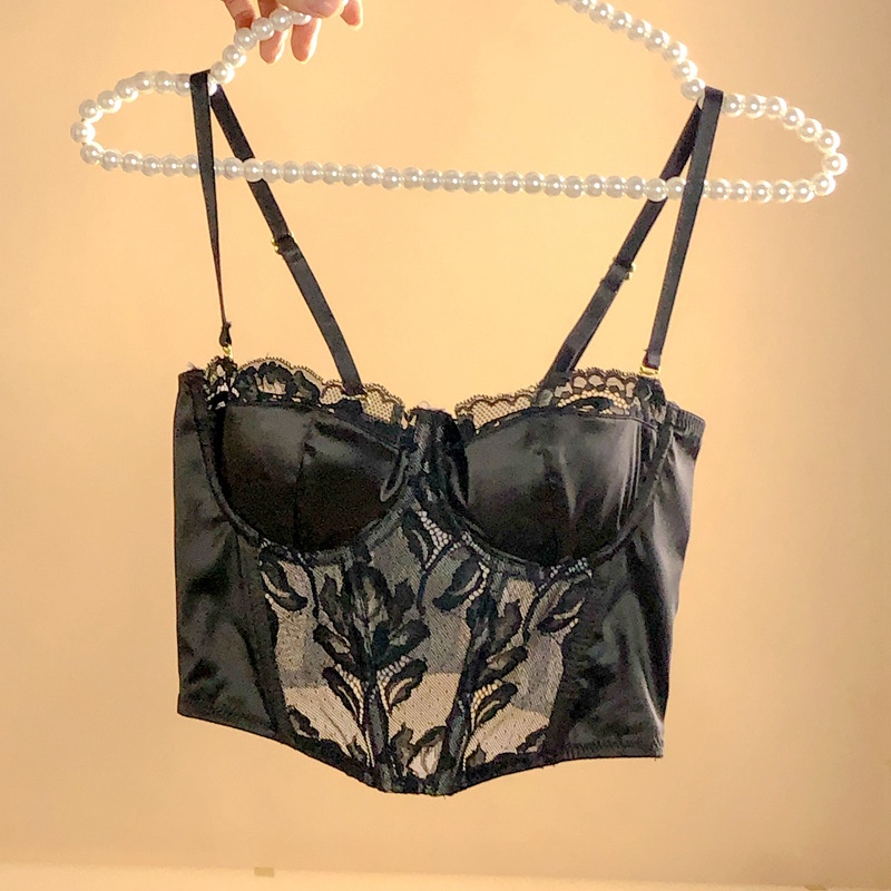 Áo lót corset định hình eo ren lụa gọng mềm đệm mỏng quyến rũ b527