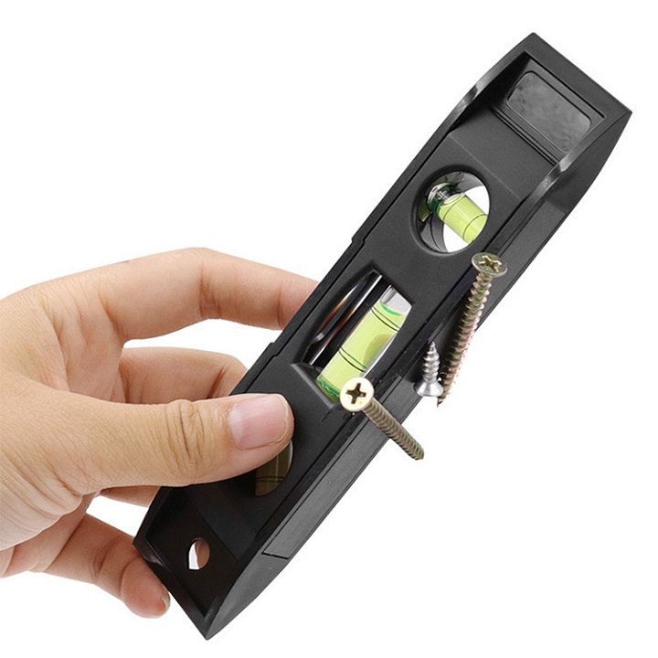 THƯỚC THỦY 3 TRỤ CÂN BẰNG, CÓ NAM CHÂM DÀI 15cm,  màu đen TIỆN ÍCH KỸ THUẬT SỮA CHỮA NHÀ CỬA. TH0933